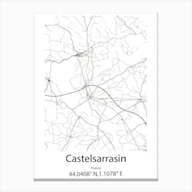 Castelsarrasin,France Minimalist Map Canvas Print