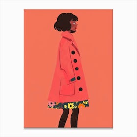 Girl In Pink Coat Canvas Print