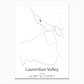 Laurentian Valley,Canada Minimalist Map Canvas Print