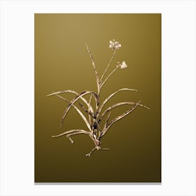 Gold Botanical Spiderwort on Dune Yellow n.2721 Canvas Print