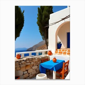 Mediterranean Terrace View Canvas Print