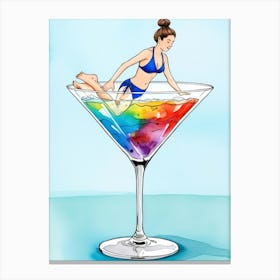 Rainbow Martini Toile