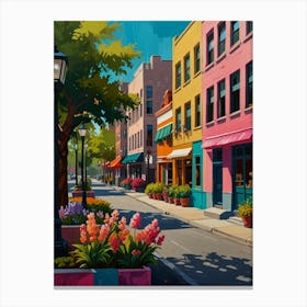 Colorful City Street 1 Canvas Print