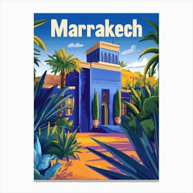 Aihrgdesign A Retro Travel Poster For Marrakech Featuring The 48bffbef 4c1c 40d4 9c1b 1397f0abbd5b 1 Canvas Print