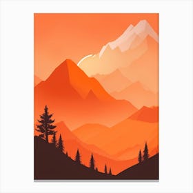 Misty Mountains Vertical Composition In Orange Tone 115 Canvas Print