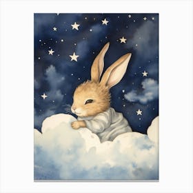 Baby Rabbit 1 Sleeping In The Clouds Canvas Print