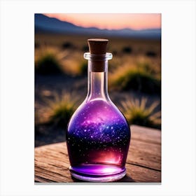 Purple Universe In A Bottle Canvas Print