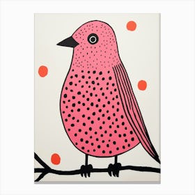 Pink Polka Dot Raven 1 Canvas Print