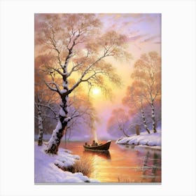 Boat In The Snow Canvas Print