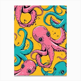 Octopus Seamless Pattern 1 Canvas Print