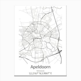 Apeldoorn,Netherlands Minimalist Map Canvas Print