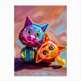 Cat Toys Oil Painting Canvas Print