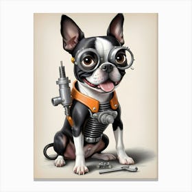 Boston Terrier-Reimagined 148 Canvas Print