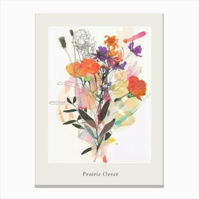 Prairie Clover 3 Collage Flower Bouquet Poster Canvas Print