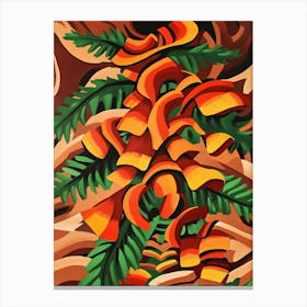 Orange Mushrooms Canvas Print