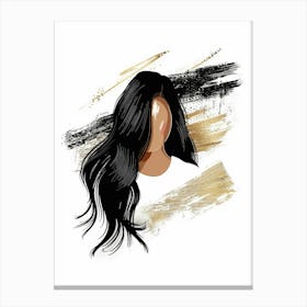 Portrait Of A Woman With Long Hair Canvas Print