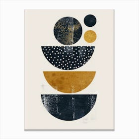 Gold And Black Circles Canvas Print