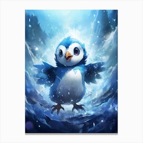 Piplup In The Snow Canvas Print