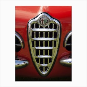 Alfa Romeo Giulia Grille Red Canvas Print