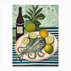 Squid Italian Still Life Painting Canvas Print