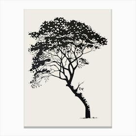 Sycamore Tree Simple Geometric Nature Stencil 1 Canvas Print