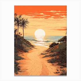 Cable Beach Print Golden Tones 4 Canvas Print