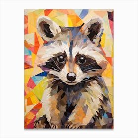 A Baby Raccoon In The Style Of Jasper Johns 2 Canvas Print