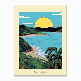 Poster Of Minimal Design Style Of Seychelles 7 Canvas Print