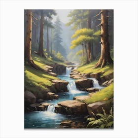 Stream In The Woods 1 Canvas Print