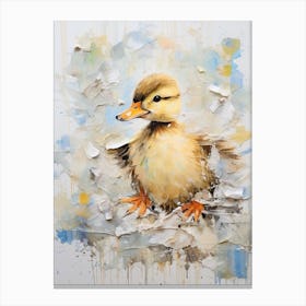 Sweet Mixed Media Duckling Collage 3 Canvas Print