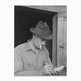 Lumberjack At Camp Near Effie, Minnesota By Russell Lee Canvas Print