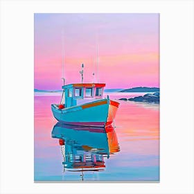 Fishing Boat At Sunset Canvas Print