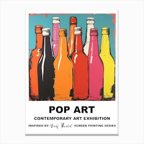 Poster Bottles Pop Art 2 Canvas Print