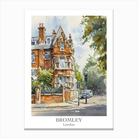 Bromley London Borough   Street Watercolour 2 Poster Canvas Print