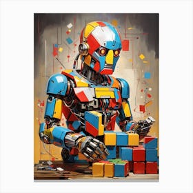 Rubik S Cube Robot Canvas Print