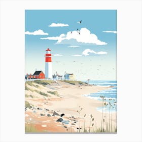 Lighthouse On The Beach Canvas Print