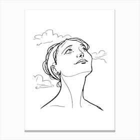 Drawing Of A Woman.Scandinavian wall art Canvas Print