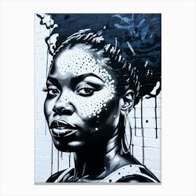 Graffiti Mural Of Beautiful Black Woman 203 Canvas Print