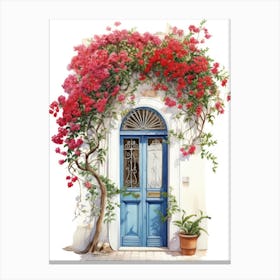 Tel Aviv, Israel   Mediterranean Doors Watercolour Painting 1 Canvas Print