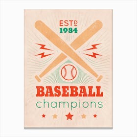 Baseball Champions vintage poster Canvas Print