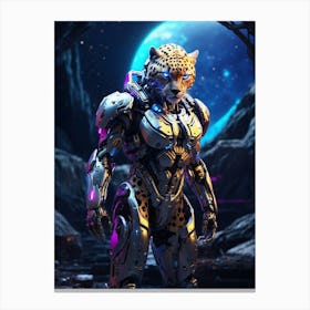 Cheetah In Cyborg Body #4 Canvas Print