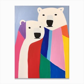 Colourful Kids Animal Art Polar Bear 1 Canvas Print