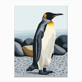 King Penguin Ross Island Minimalist Illustration 2 Canvas Print