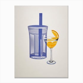 Daiquiri Picasso Line Drawing Cocktail Poster Canvas Print