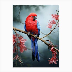 Winged Splendor: Rosella Jungle Bird Wall Art Canvas Print