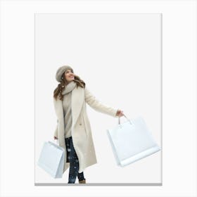 Woman With Shopping Bags Canvas Print