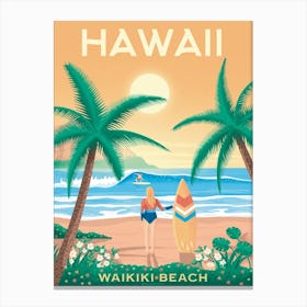 Hawaii Waikiki Beach Canvas Print