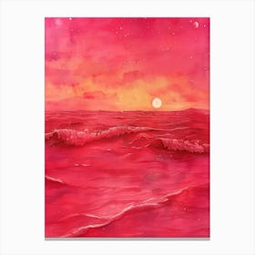 Pink Ocean Sunset Canvas Print