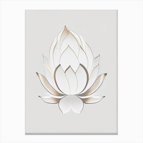 White Lotus Retro Minimal 4 Canvas Print