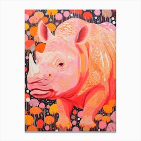 Pink Abstract Geometric Rhino 3 Canvas Print